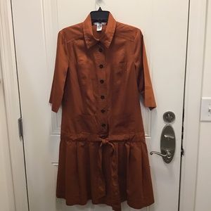 DVF size 12 100% cotton copper colored dress